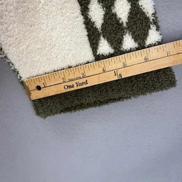 Pol Anthropologie Sweater Women's L Green Cream Loose Weave Oversized Preppy - Picture 11 of 11